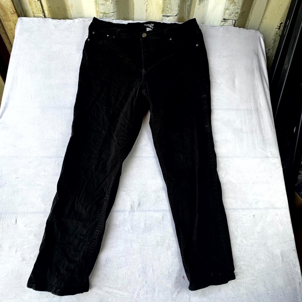 Terra & Sky Straight Leg Jeans Womens 18W Black Denim Cotton Stretch Everyday